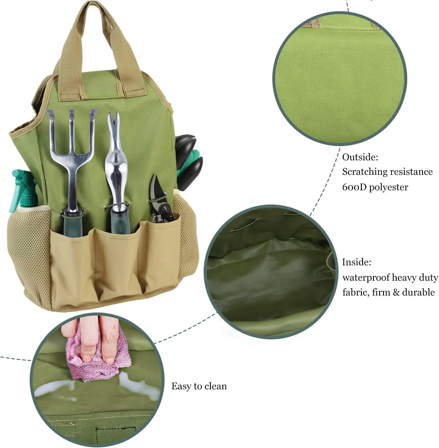 Gardening Tools Set and Organizer Tote Bag with 10 Piece Garden Tools  Garden Gift Set Vegetable Gardening Hand Tools Kit Bag