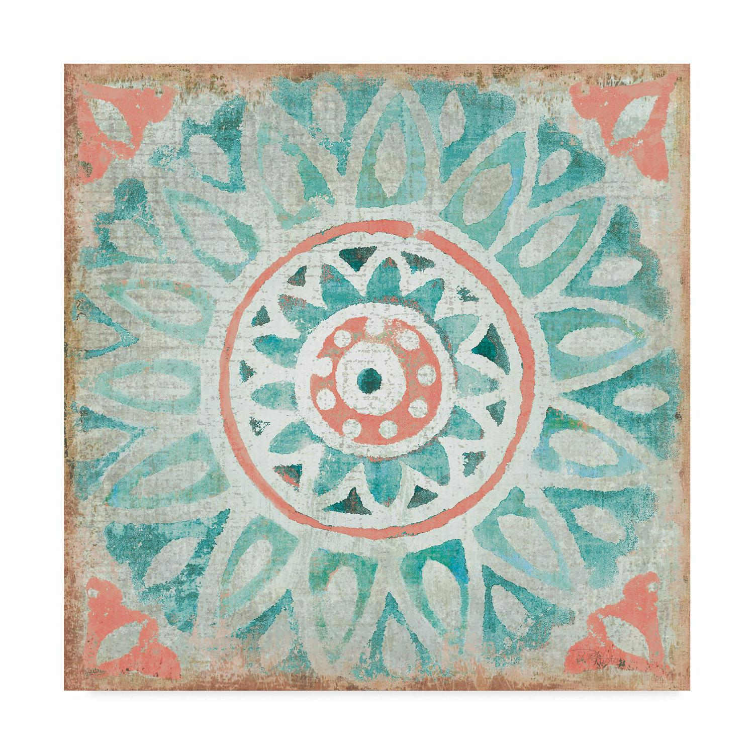 Trademark Fine Art and#8216;Ocean Tales Tile VII Coral Canvas Art by Pela Studio