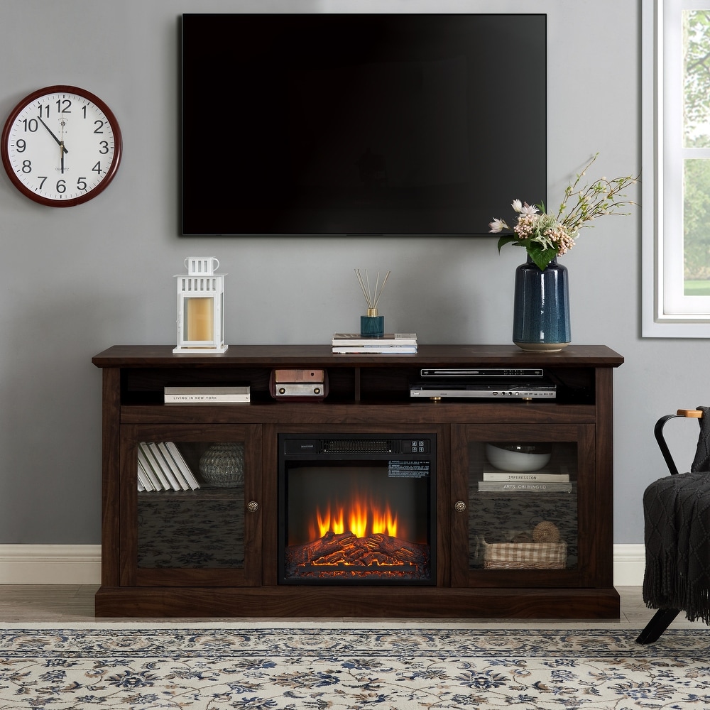 Farmhouse Fireplace TV Stand for TVs Up to 60\