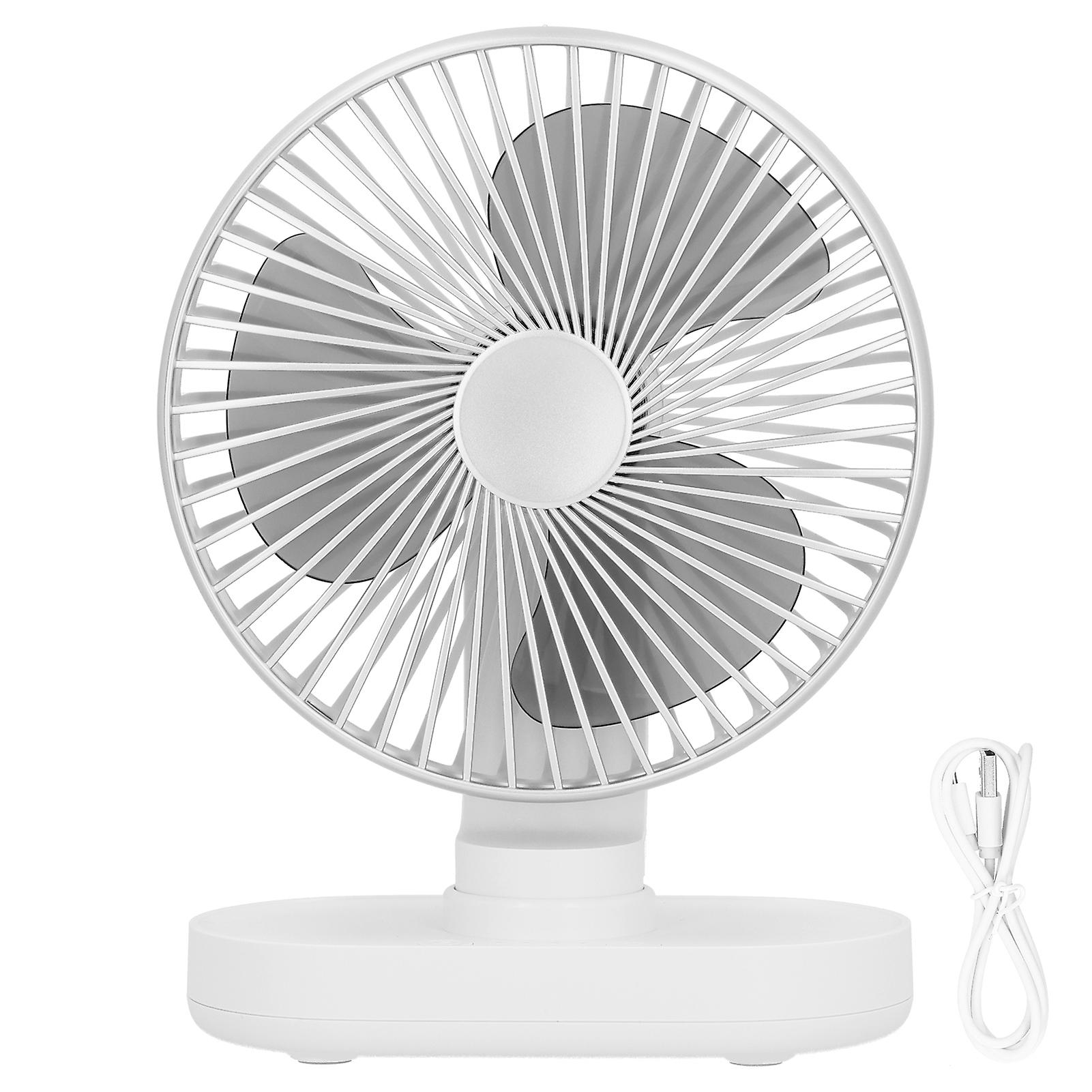 Mini Desktop Fan Automatic Oscillating Usb Rechargeable Noiseless Portable Small Table Coolersilver