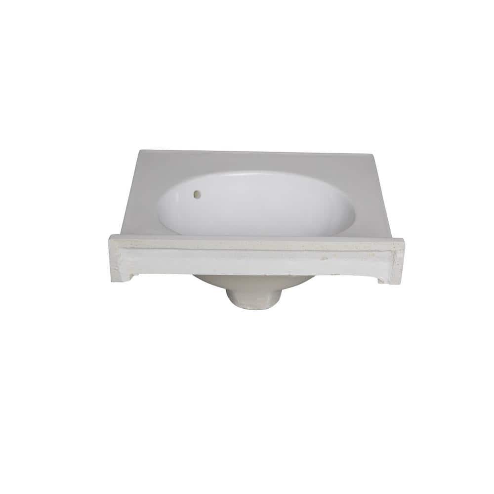 FINE FIXTURES 19 in W x 17 in D Cultured Marble Vanity Top in White with White Rectangular Single Sink