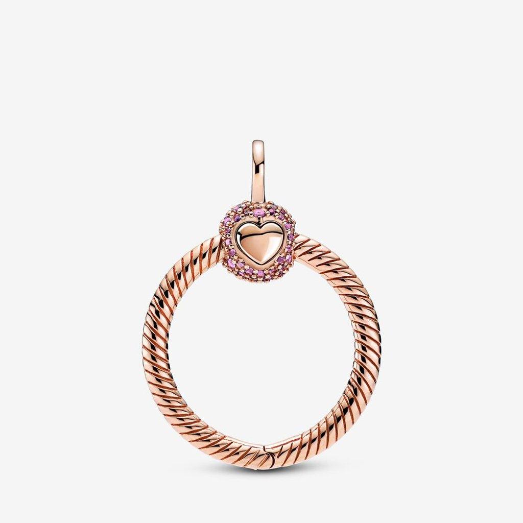 PANDORA  Pandora Moments Small Pavé O Pendant in Rose Gold