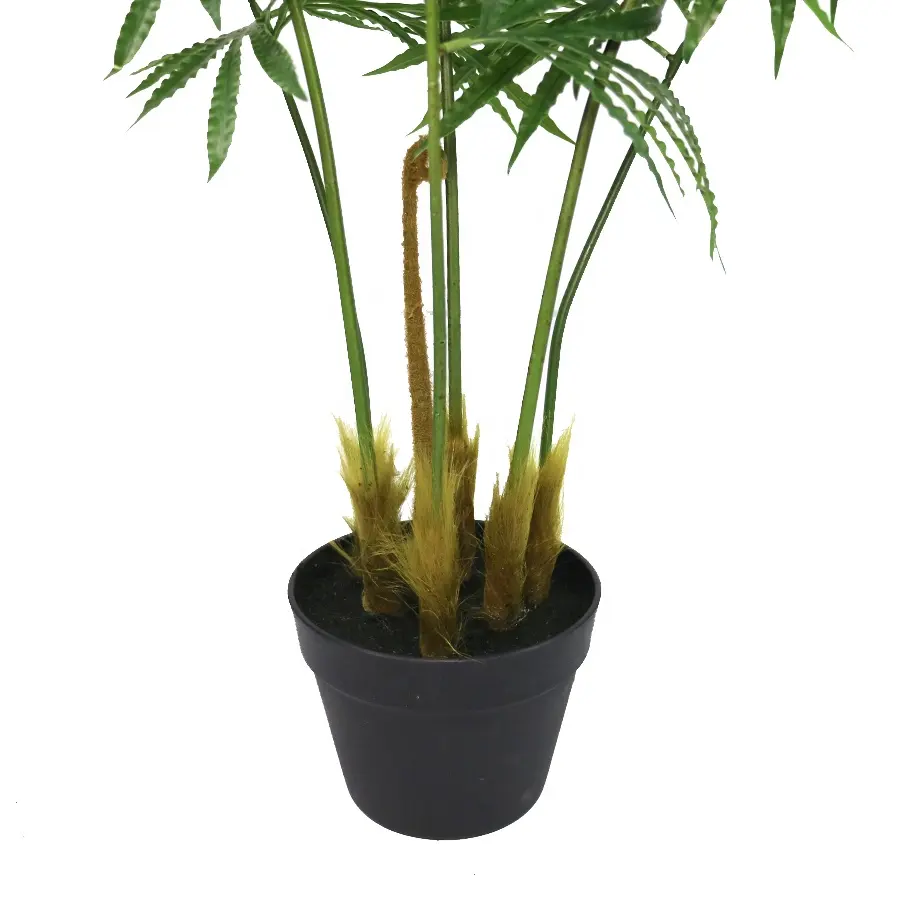 Supplies faux 110cm high new cycas tree with black plastic pot for landscape decoration