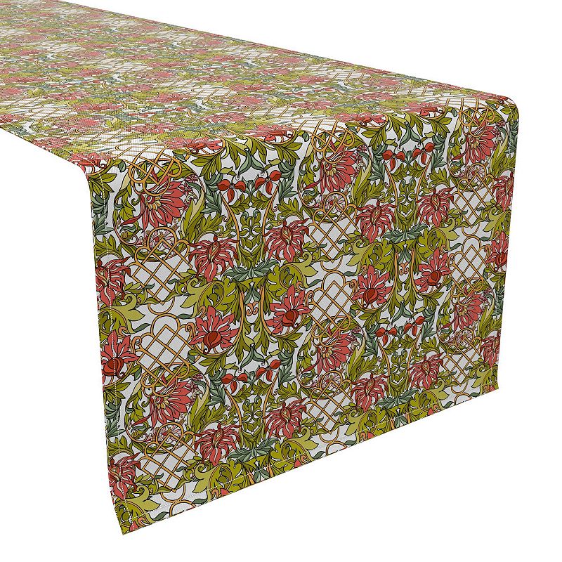 Table Runner， 100% Cotton， 16x72， Floral 22