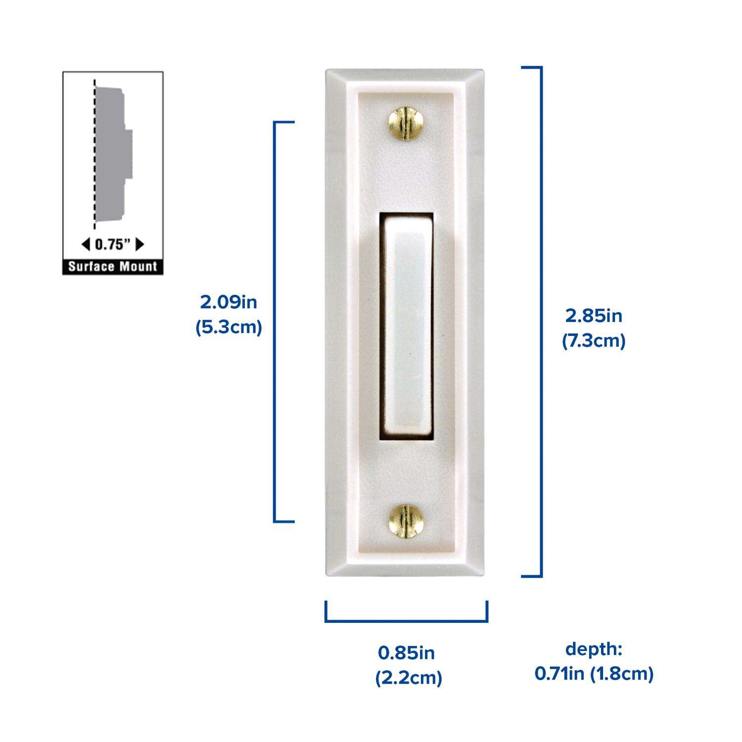 Heath Zenith White Plastic Wired Pushbutton Doorbell