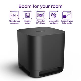 Roku Wireless Subwoofer for Roku TV Surround Sound System in Black 9201R2