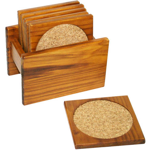 Home Basics 6Piecess Coaster Set， Pine