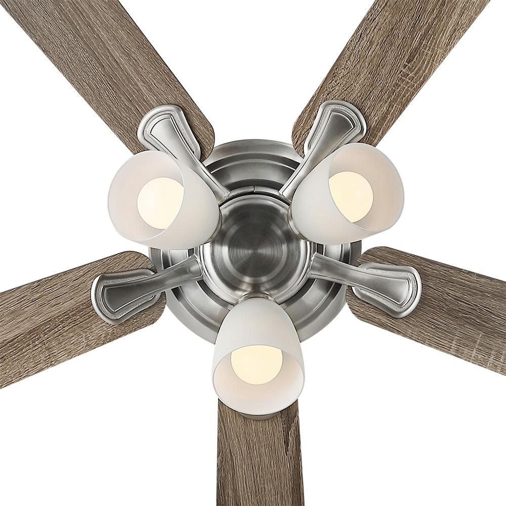 Riley 44 In. Indoor LED Brushed Nickel Ceiling Fan With Light Kit, 5 QuickInstall Reversible Blades And Remote Control