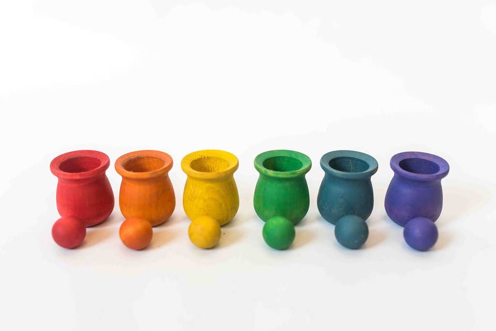 Colored Wooden Cups and Balls