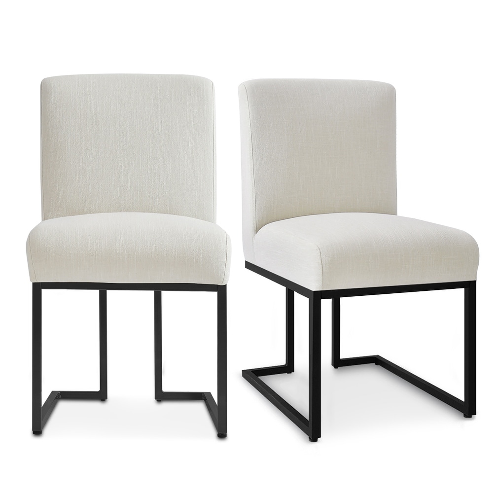 Dining Chair with Black Metal Legs (Set of 2)