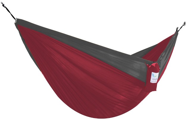 Red And Gray Heavy Duty Lightweight Traveler s Nylon Hammock