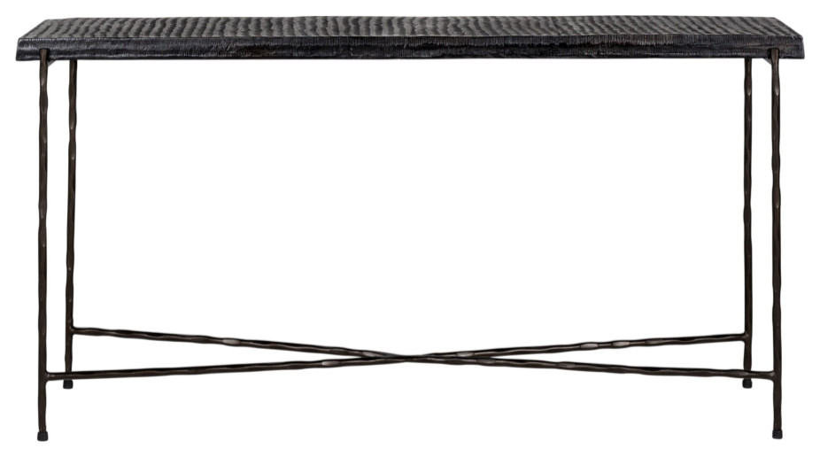 Black Aluminum Console Table  OROA Ventana   Industrial   Console Tables   by Oroa   Distinctive Furniture  Houzz