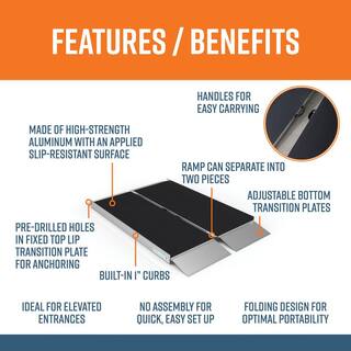 EZ-ACCESS SUITCASE 4 ft. Singlefold Ramp with Applied Surface SUITCASE SFAS04