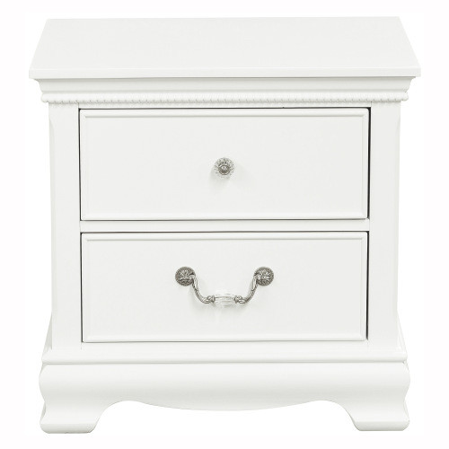 Classic Traditional Style 1pc Nightstand Wood Whit...