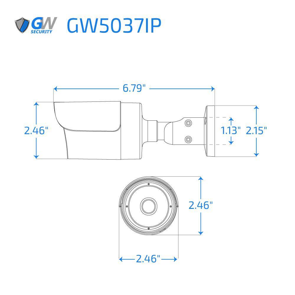 GW Security 32-Channel 5MP 8TB NVR Security Camera System w 24 Wired Bullet Cameras 2.8 mm Fixed Lens Built-In Mic Human Detection GW5037IP24-8T