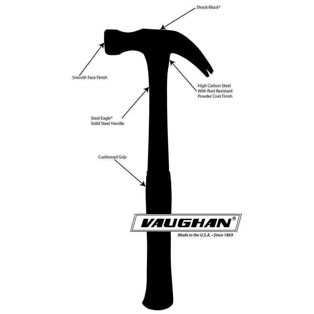 Vaughan 24 oz. Solid Carbon Steel Nail Hammer with 14 in. Handle R24