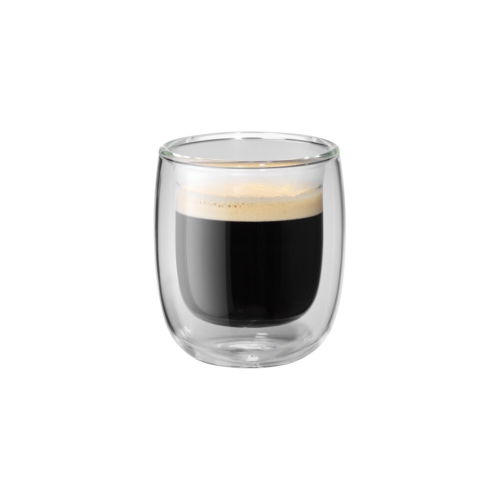 ZWILLING Sorrento 2 pc Double Wall Glass Espresso Cup Set   Clear