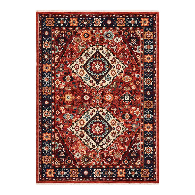 StyleHaven Linwood Diamond Medallion Fringed Area Rug