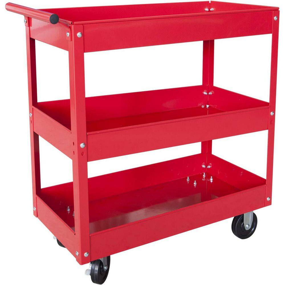 Big Red 17.3 in. 0-Drawer Tool Utility Cart With 3 Trays TC302