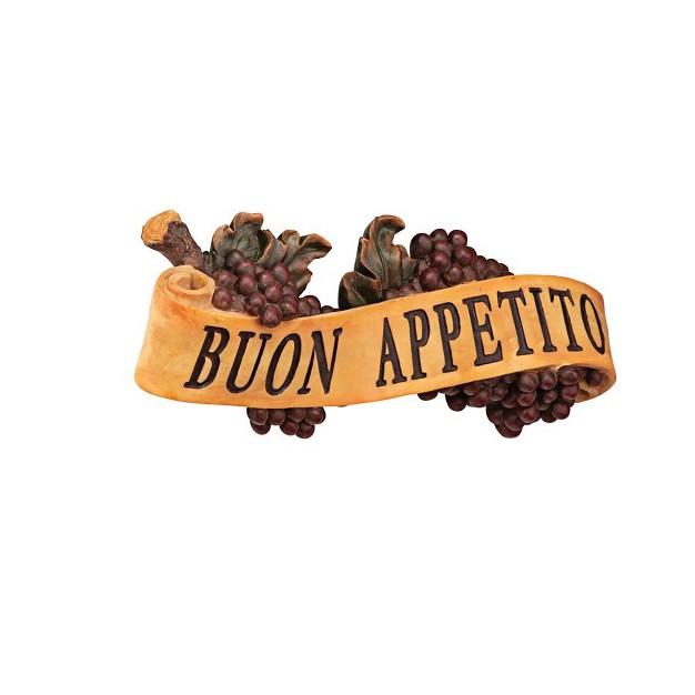 Design Toscano Abbondanza Buon Appetito Sculptural Wall Plaque