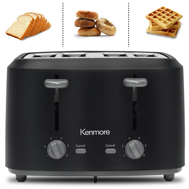 Kenmore 4 slice Toaster With Dual Controls Matte Black