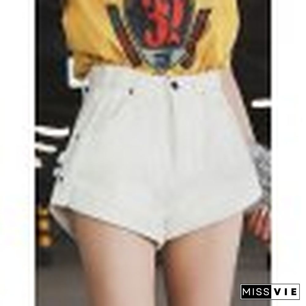 Cuffed Hem Denim Hot Shorts