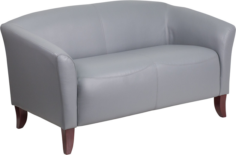 Hercules Imperial Series Gray Leather Loveseat   Transitional   Loveseats   by First of a Kind USA Inc  Houzz