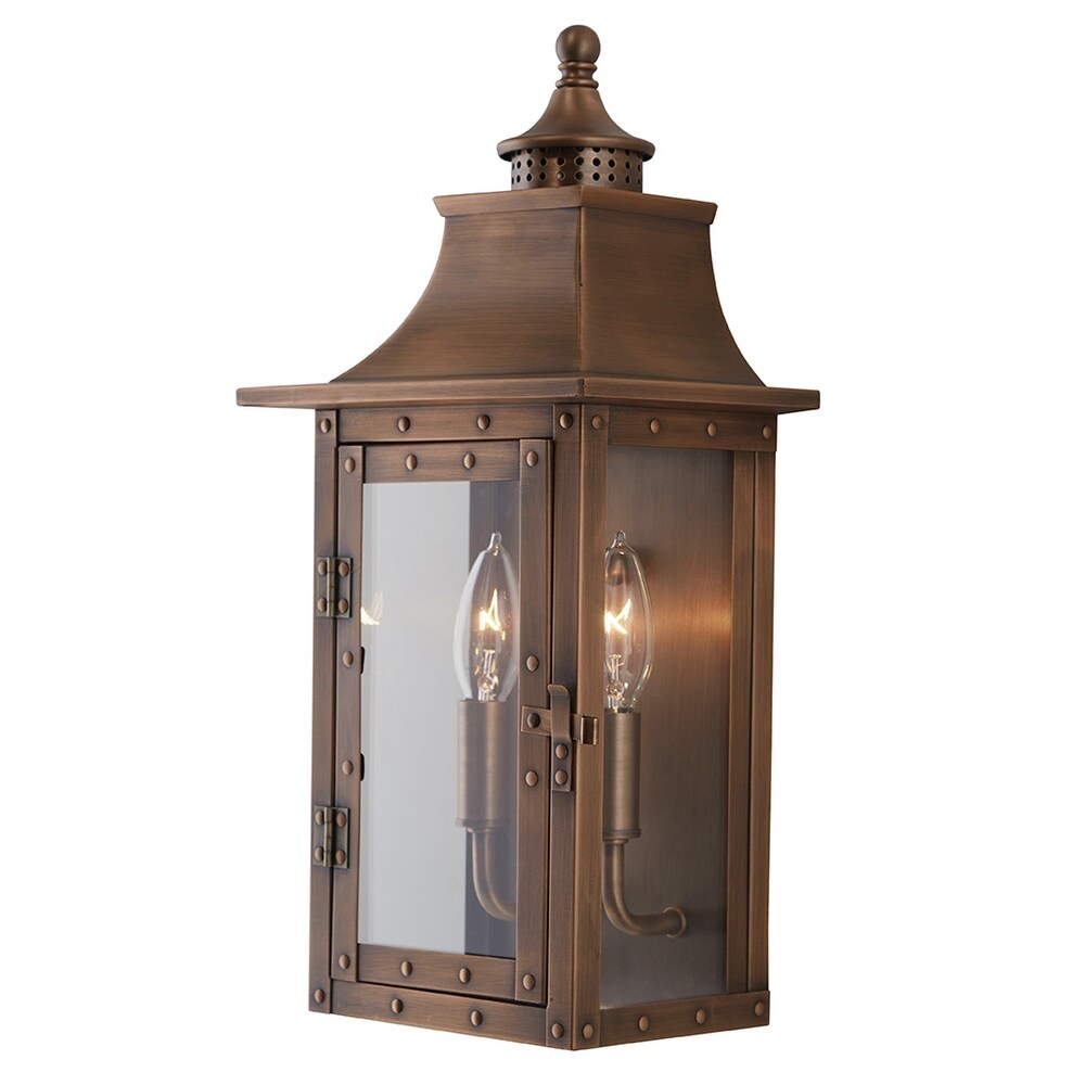 St. Charles 2 light Copper Patina Outdoor Wall Mount