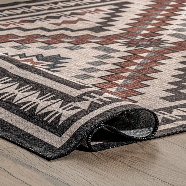 Nuloom Leighton Machine Washable Southwestern Medallion Area Rug