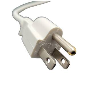 Micro Connectors Inc 6 ft. 18AWG3-Conductors White Universal AC Power Cord (NEMA 5-15P to C13) (2-Pack) M05-113ULWH-2P