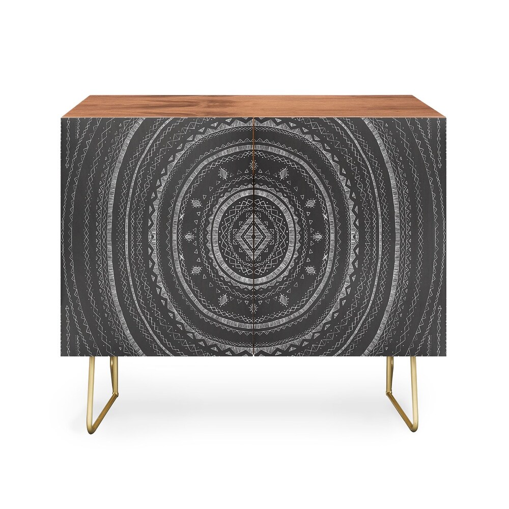 Deny Designs Grey Mandala Credenza Cabinet