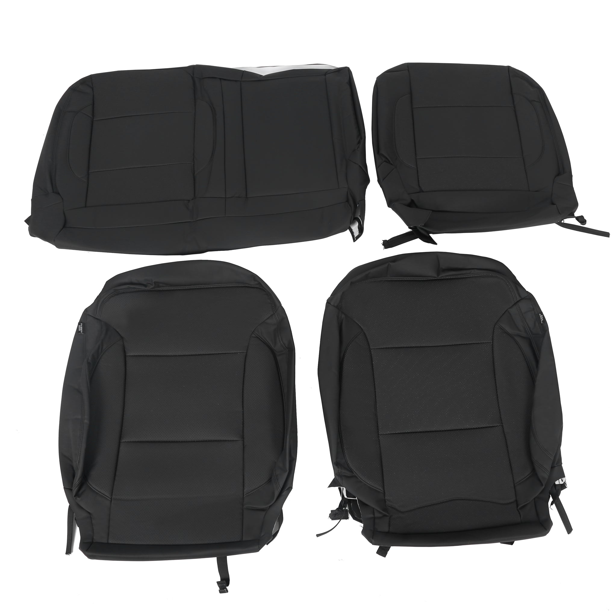 For 2014-2018 Chevy Silverado Crew Cab LT KATZKIN Style Black Seat Covers 15 16 17