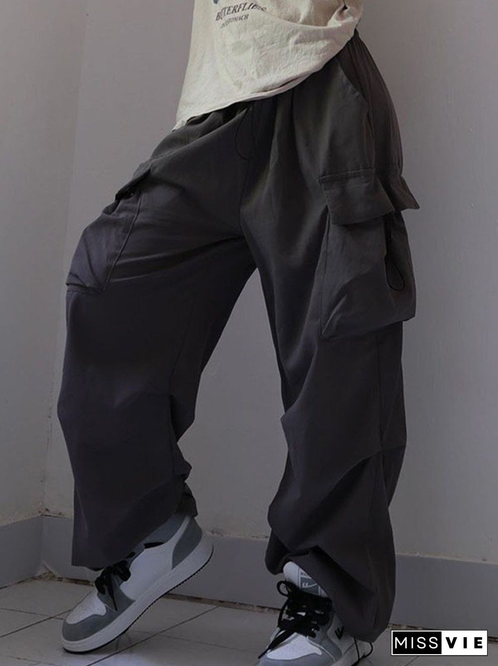 Baggy Drawstring Parachute Cargo Pants