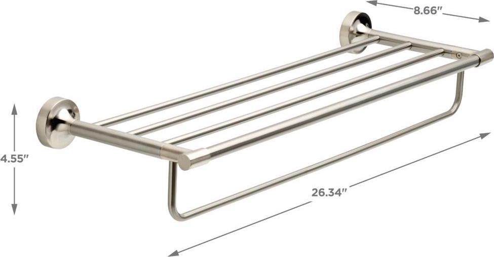 Better Homes and Gardens Safford 24 Towel Rack with Item Storage， Satin Nickel