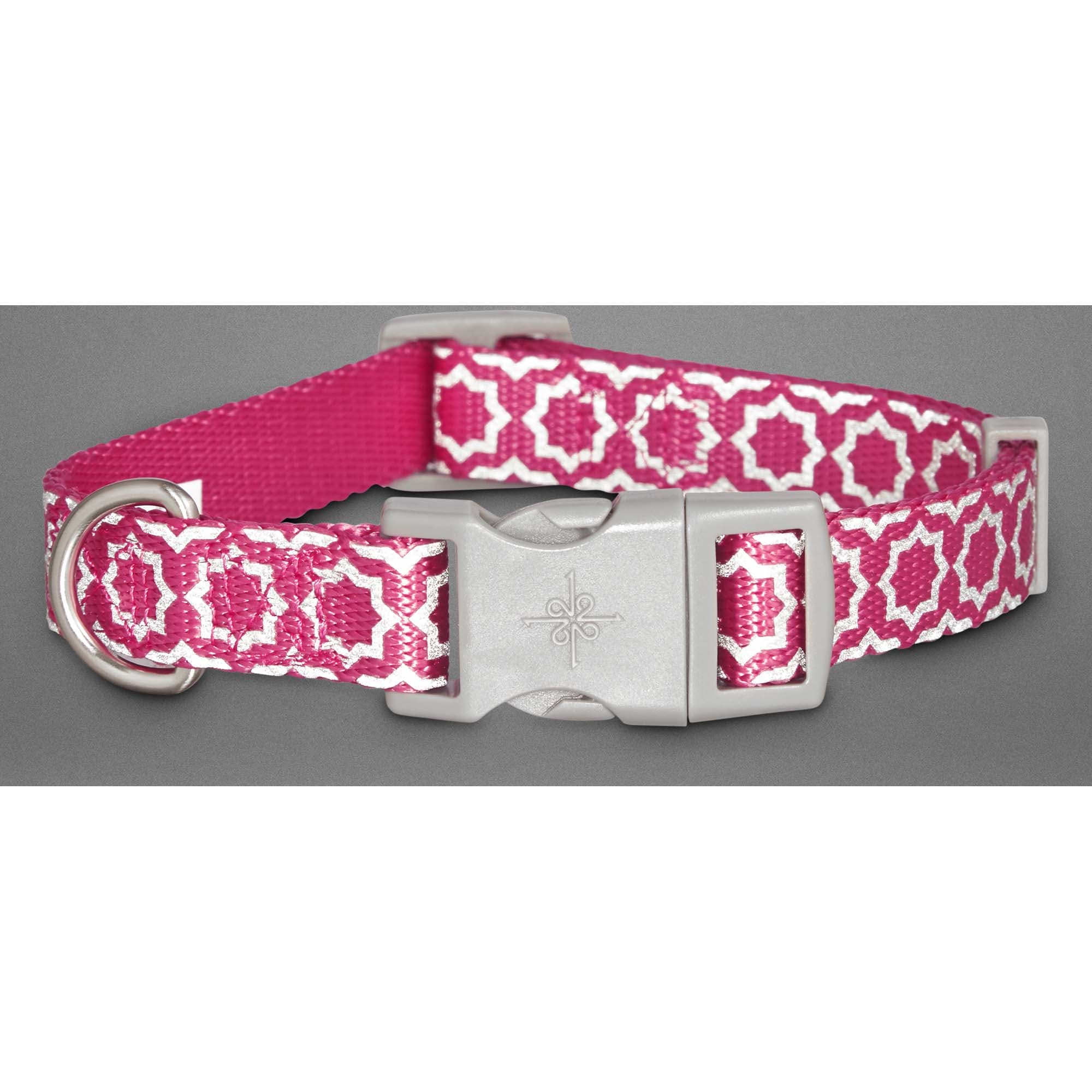 Good2Go Reflective Pink Starburst Dog Collar， Small