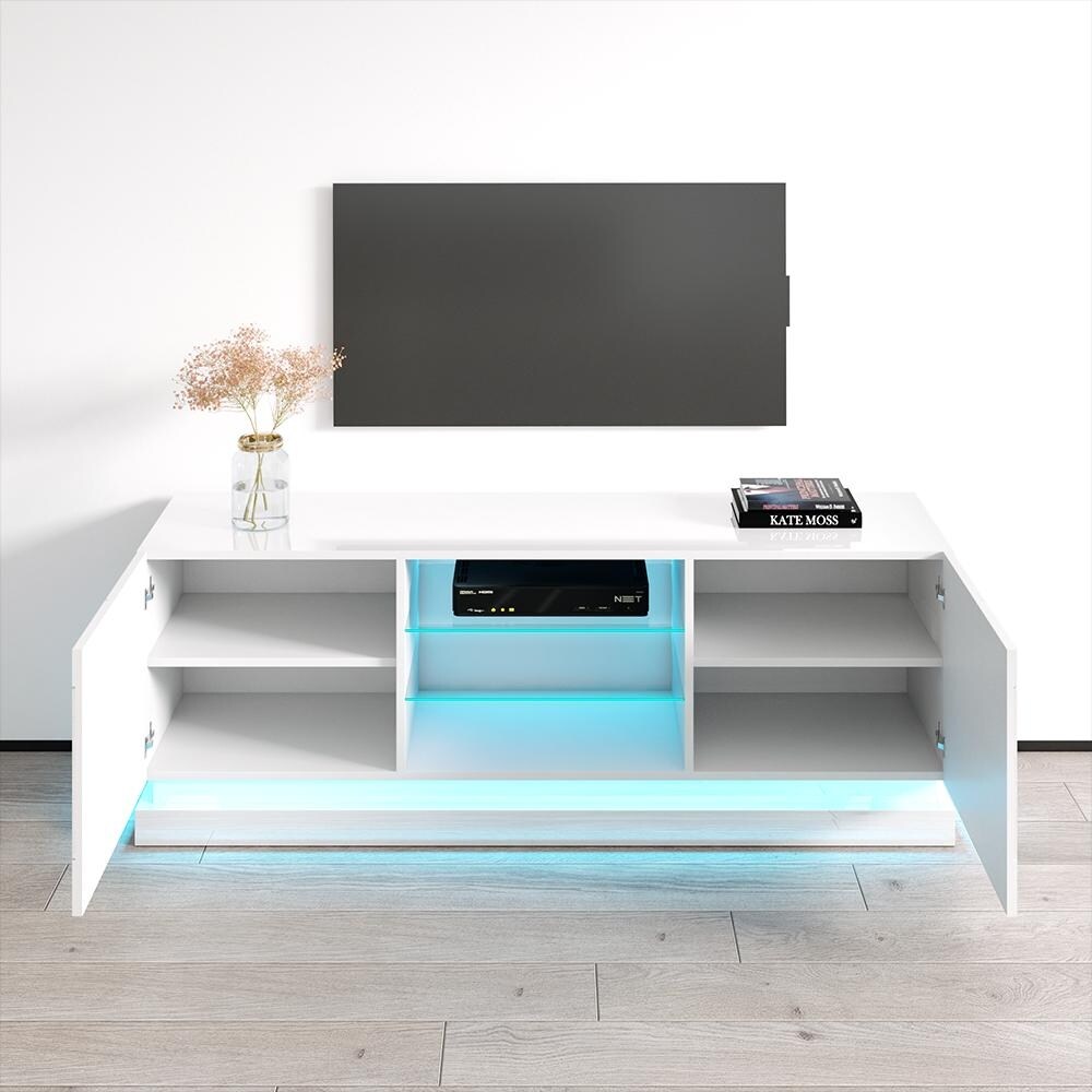 Qiu Modern Glossy White 63  OR 79 inch TV Console