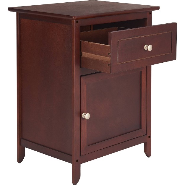 Alcott Side Table With Single Drawer And Storage Cabinet Clickdecor