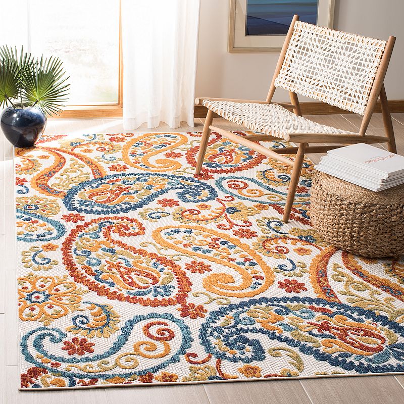 Safavieh Cabana Leona Rug Cream/Navy