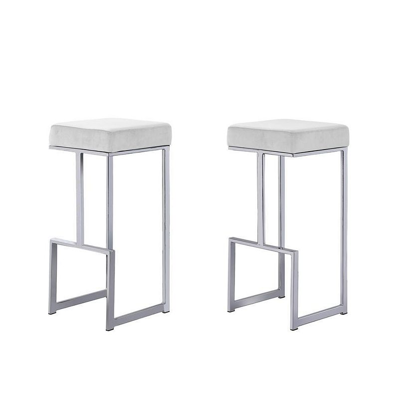 Best Master Furniture Dorrington Velvet Backless Bar Stool (Set of 2)