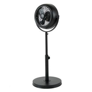 dubbin Vintage Industrial Floor Fan - 360 Rotation 3 Speeds and Adjustable Height - 8 in. Black FXFAN-7026