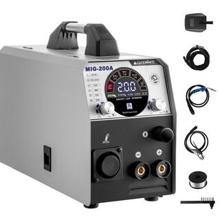 VEVOR 6 in 1 MIG TIG MMA Welder 200 Amp Flux Core Welding Machine Aluminum 110220-Volt with1 KG Welding Wire Stick Welder SZHDMIG-200A-X08YV1