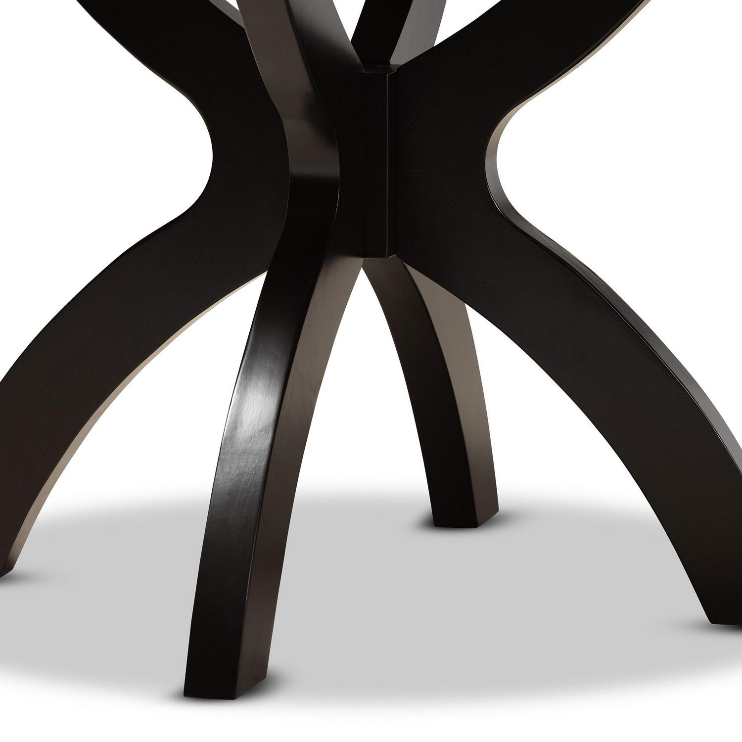 Baxton Studio Tilde Modern and Contemporary Dark Brown Finished 35InchWide Round Wood Dining Table  Crowdfused