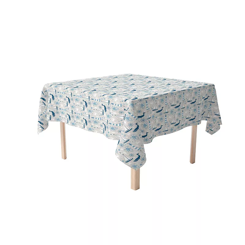 Square Tablecloth， 100% Polyester， 60x60， Elements of the Sea