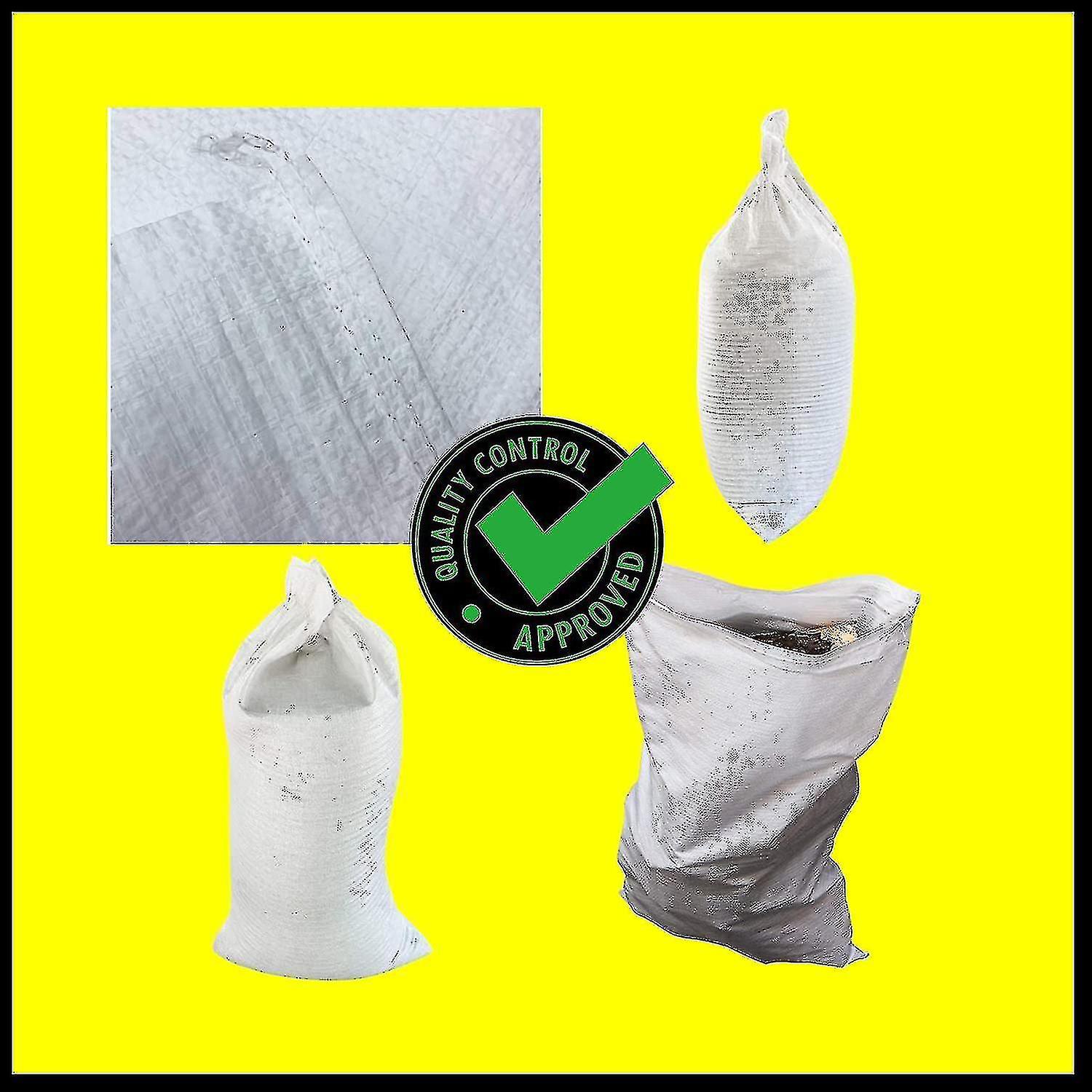 10 Pack Woven Rubble Bags - Heavy Duty Polypropylene Construction Bags - Strong White Bags - Jumbo Industrial Storage Bags