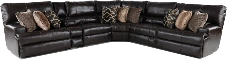 Chocolate Brown 6 Piece Reclining Sectional