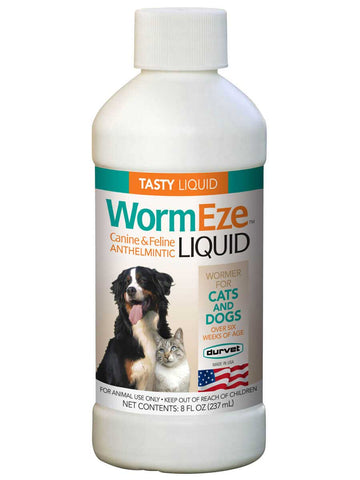 Durvet Wormeze Dog and Cat Liquid 8 fl oz andndash; Pet Empire and Supplies