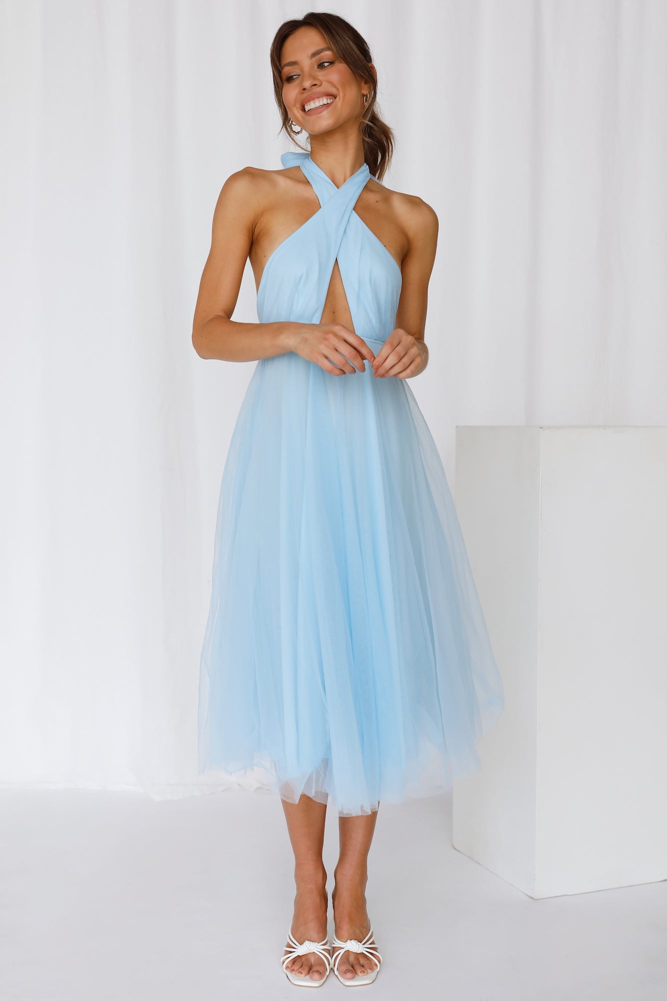 Little Tulle Much Midi Dress Blue