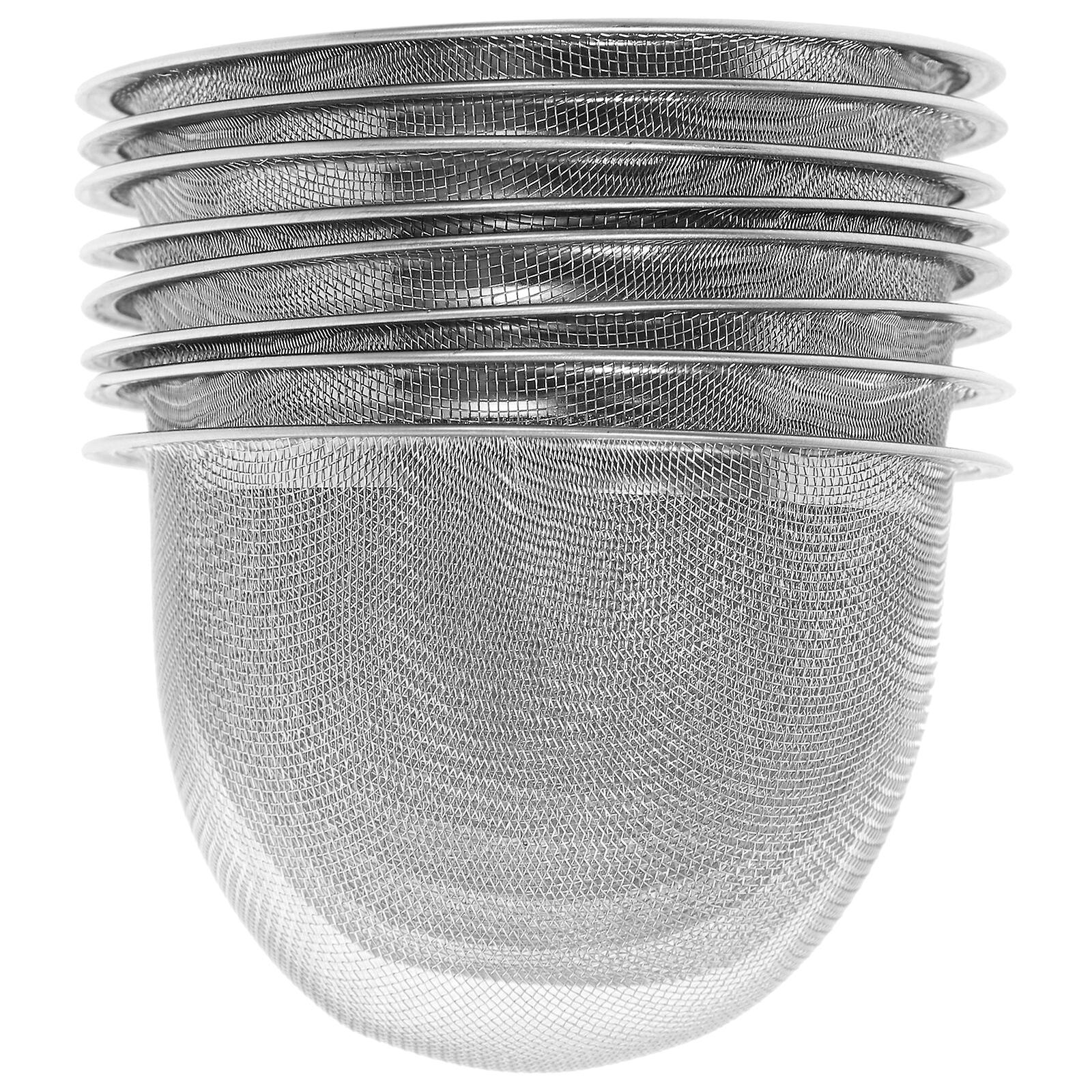 8pcs Stainless Steel Tea Filter Metal Infuser Sturdy Tea Strainer For Home (diameter 7.2cm X Height 6cm)