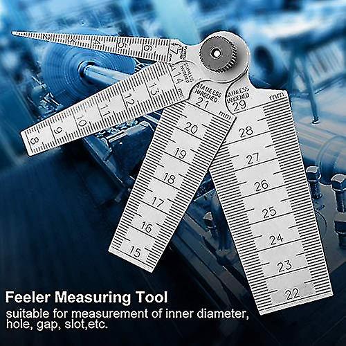 Stainless Steel Welding Taper Feeler Gauge Hole Inspection Measurement Ruler(1pcs，silver)