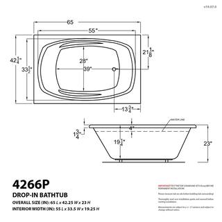 Universal Tubs Tiger's Eye 5.5 ft. Rectangular Drop-in Whirlpool and Air Bath Tub in White HD4266PDL